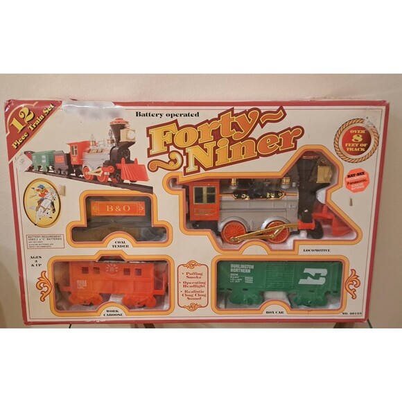 FORTY-NINER TRAIN SET Puffing Smoke-BATTERY OPERATED‎ 1991 Operating Headlights - Picture 3 of 7